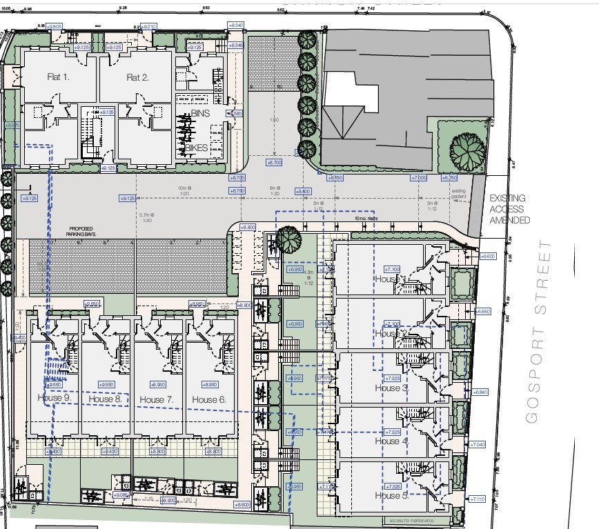GREEN LIGHT: Site plan of development of 16 new homes on former builders' merchant site in Lymington (Picture: Colten Developments)